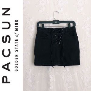 PacSun Lace-Up Denim Mini Skirt